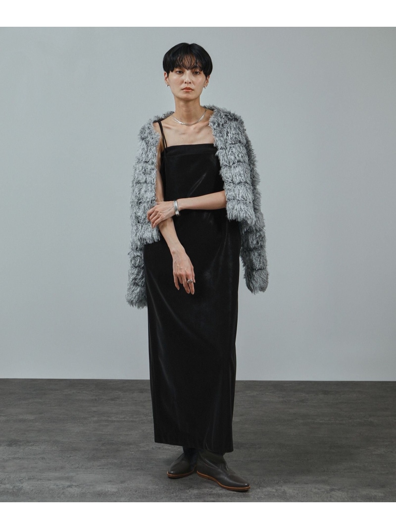 【SALE／50%OFF】パールレザーライクキャミワンピース SALON adam et rope' サロン アダム エ ロペ ワンピース・ドレス ワンピース ブラック ブラウン【RBA_E】【送料無料】[ Fashion]