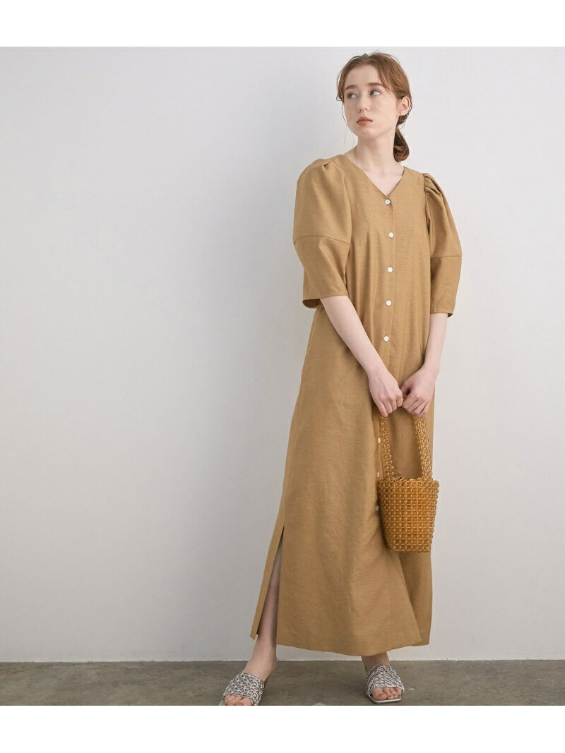 楽天市場 Sale 40 Off リネンライクパフスリーブワンピース Mademoiselle Rope ロペ ワンピース ワンピースその他 ブラウン グリーン Rba E 送料無料 Rakuten Fashion J Adore Jun Online