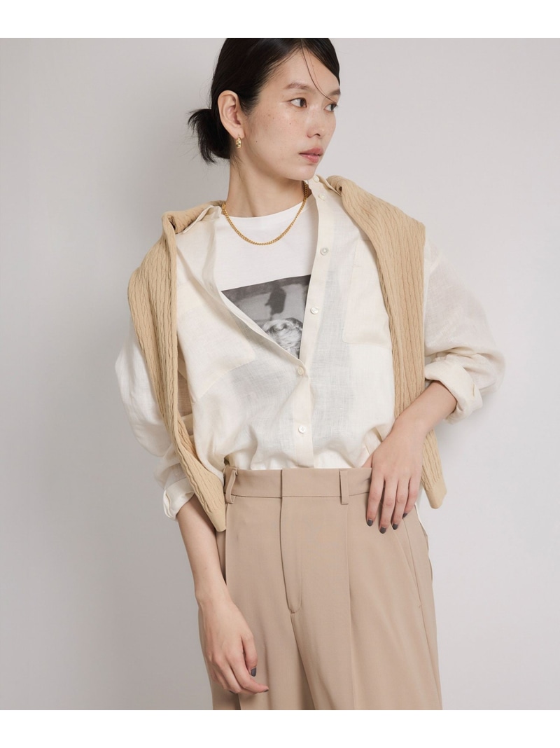【SALE／50%OFF】ヨーロピアンリネンレギュラーシャツ/イージーケア ROPE' ロペ トップス シャツ・ブラウス ネイビー ブラック ホワイト ブラウン【RBA_E】【送料無料】[ Fashion]｜J&rsquo;aDoRe JUN ONLINE