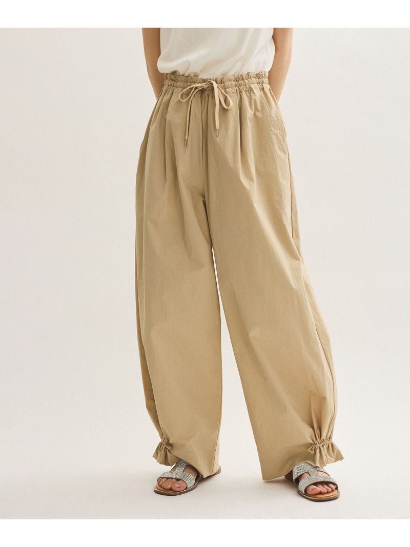 【WEB限定】撥水ウエストタックイージーパンツ ADAM ET ROPE' FEMME アダムエロペ パンツ その他のパンツ ブラック ピンク ベージュ【送料無料】[ Fashion]