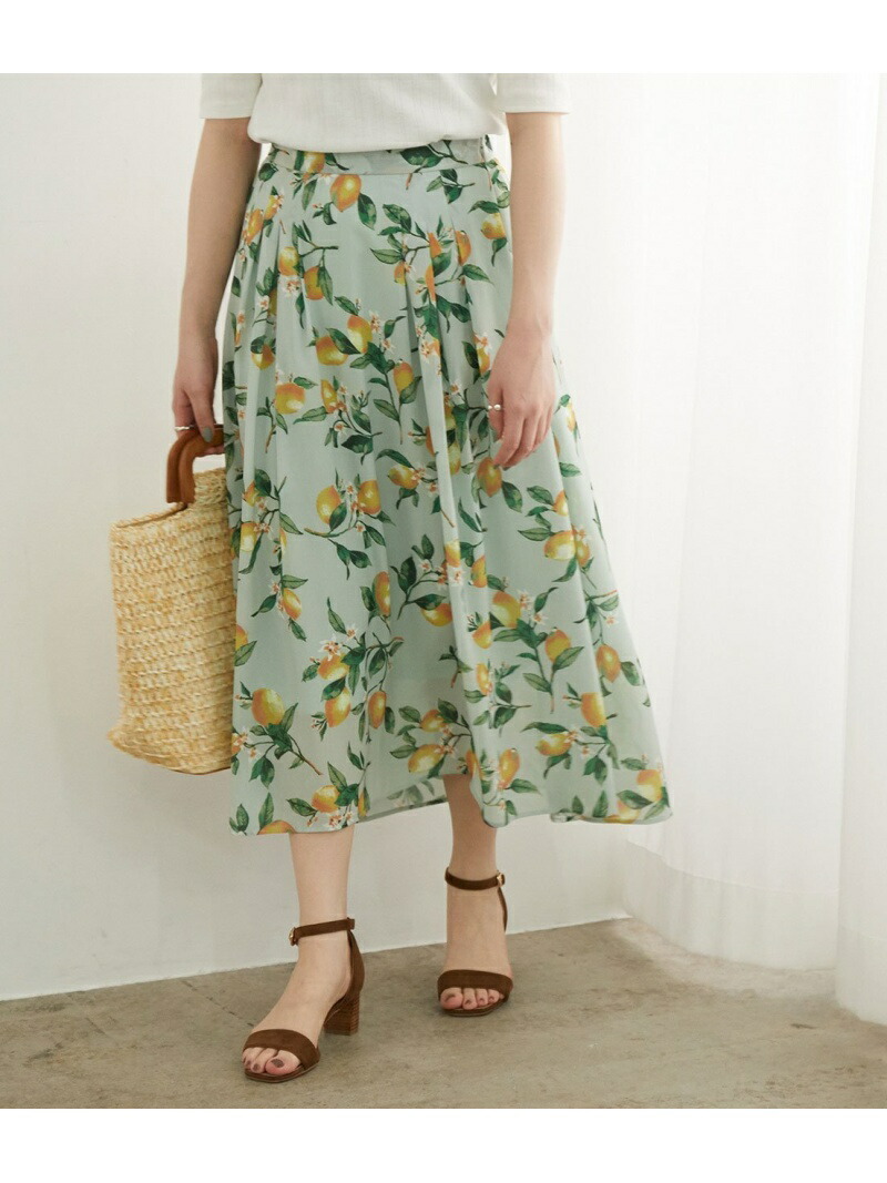 楽天市場 Sale 30 Off レモン柄プリントマキシスカート Rope Picnic ロペピクニック スカート スカートその他 グリーン ホワイト ネイビー Rba E 送料無料 Rakuten Fashion J Adore Jun Online