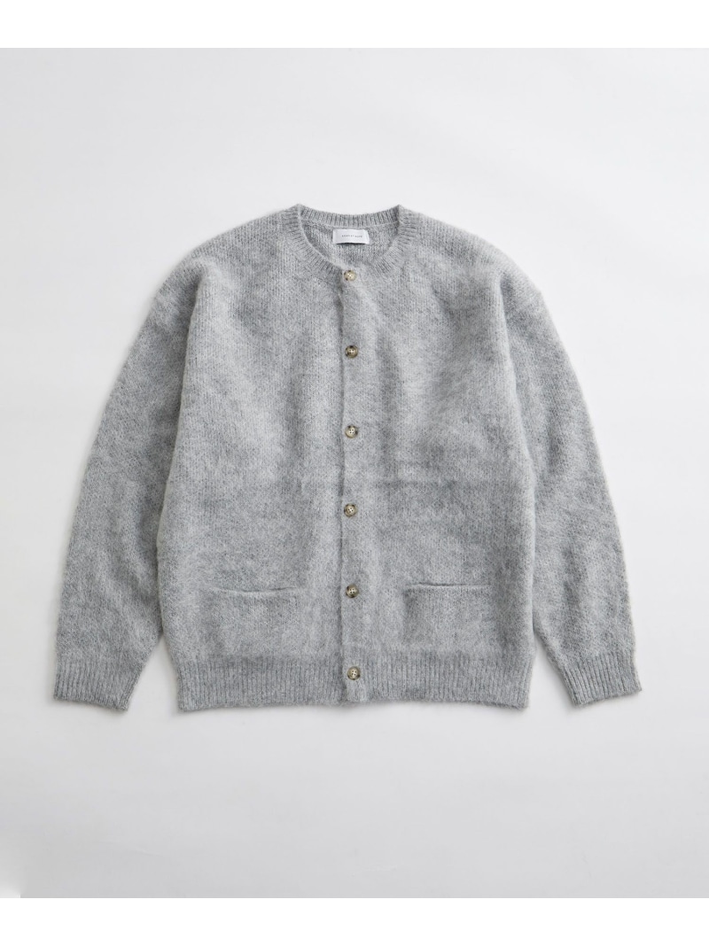 【定番】モヘアミックス オーバーサイズ クルーネックカーディガン / ユニセックス ADAM ET ROPE' HOMME アダムエロペ トップス カーディガン パープル グレー【送料無料】[ Fashion]