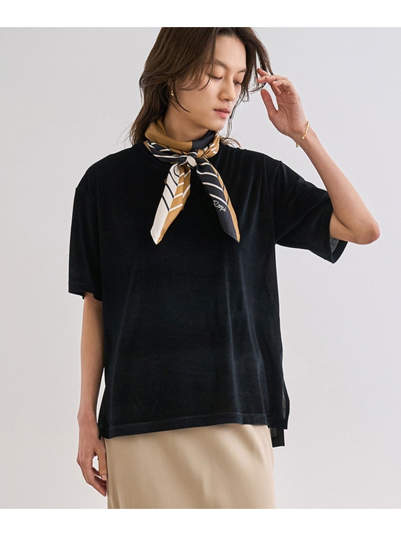 【SALE／50%OFF】シアーベロアTシャツ/イージーケア ROPE' ロペ トップス カットソー・Tシャツ グレー ブラック ワインレッド ピンク【RBA_E】【送料無料】[ Fashion] 4,598円