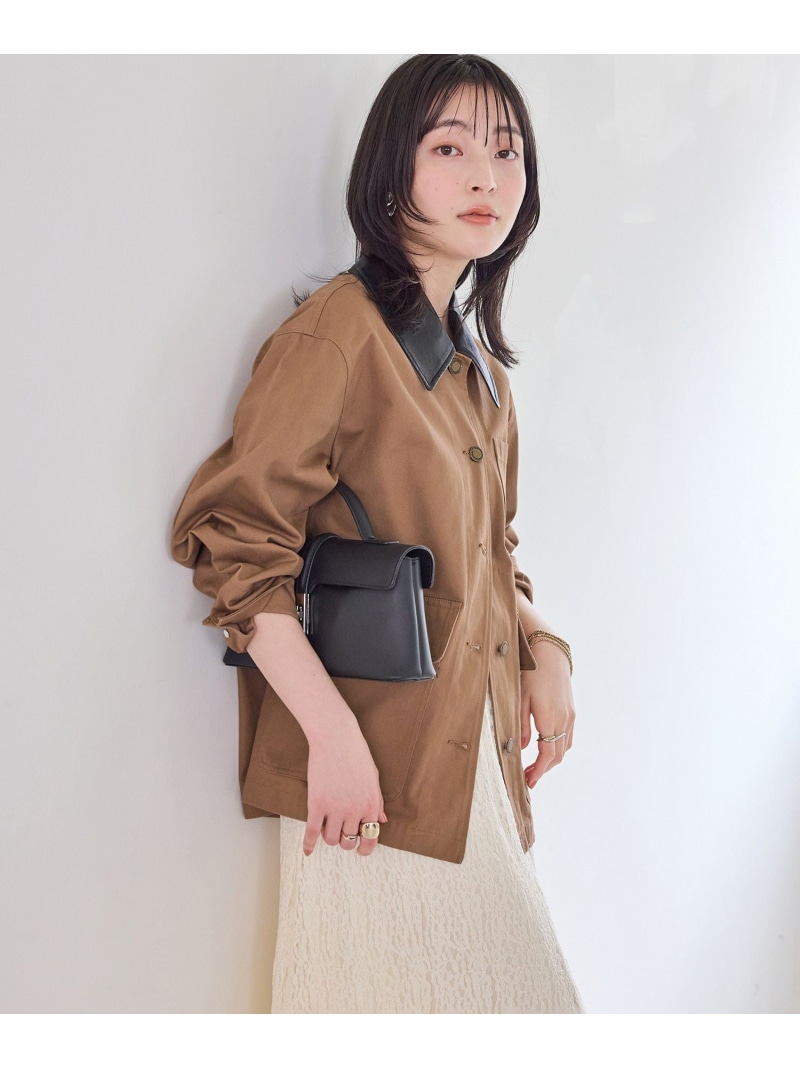 【SALE／30%OFF】バイカラー衿カバーオール VIS ビス ジャケット・アウター カバーオール・ワークジャケット ブラウン ベージュ【RBA_E】【送料無料】[ Fashion]