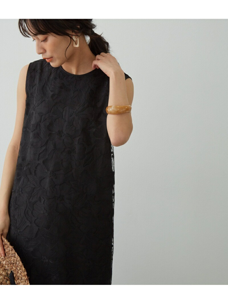 人気絶頂 チュールフラワーレースノースリーブワンピース Salon Adam Et Rope サロン アダム エ ロペ ワンピース ワンピースその他 ブラウン ブラック ベージュ 先行予約 Rakuten Fashion 新品本物 Www Toyotires Ca