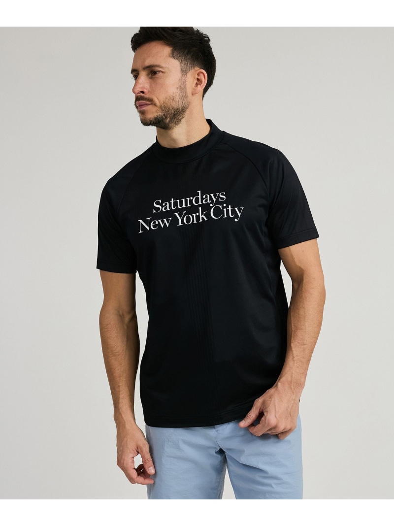 【SALE／30%OFF】Mesh Jacquard SS Mock Neck Saturdays Golf サタデーズ　ニューヨークシティ トップス カットソー・Tシャツ ブラック ネイビー ホワイト【RBA_E】【送料無料】[ Fashion]｜J&rsquo;aDoRe JUN ONLINE