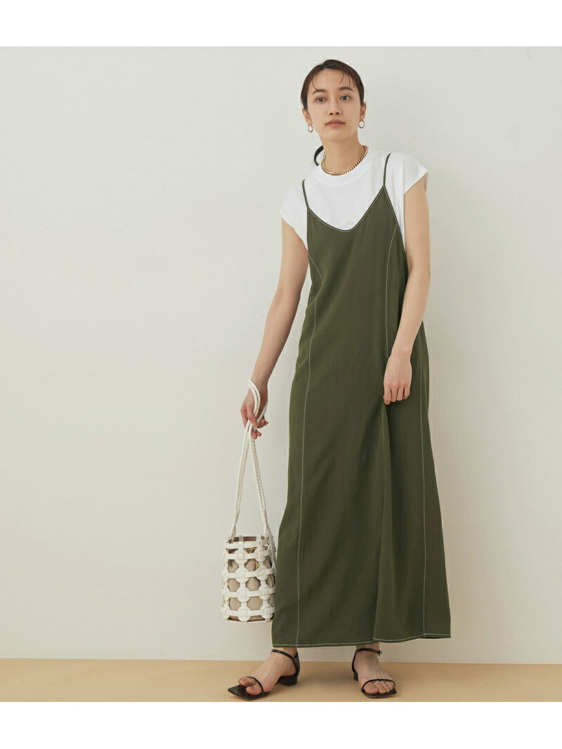 楽天市場 Setアイテム Web限定 レイヤードキャミソールドレス Adam Et Rope アダムエロペ ワンピース ワンピースその他 カーキ ブラック ブルー 送料無料 Rakuten Fashion J Adore Jun Online