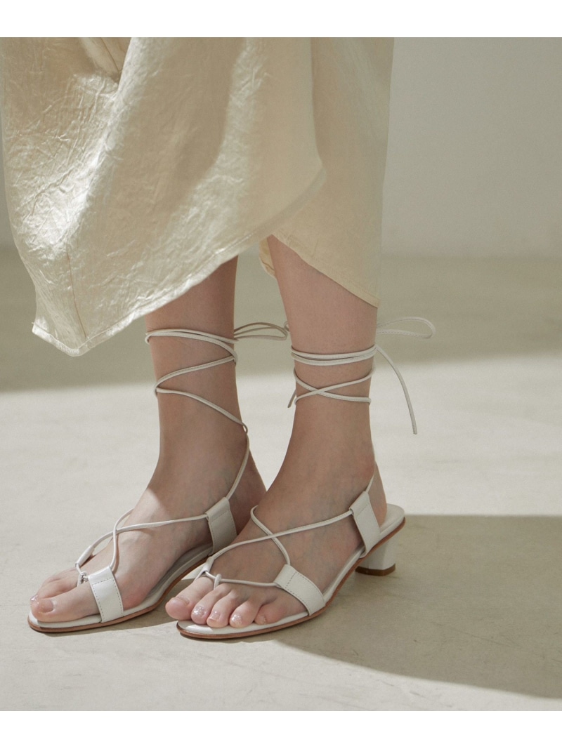 【MARTINIANO】PAVONE/レースアップサンダル SALON adam et rope' サロン アダム エ ロペ シューズ・靴 サンダル ホワイト シルバー【送料無料】[ Fashion]