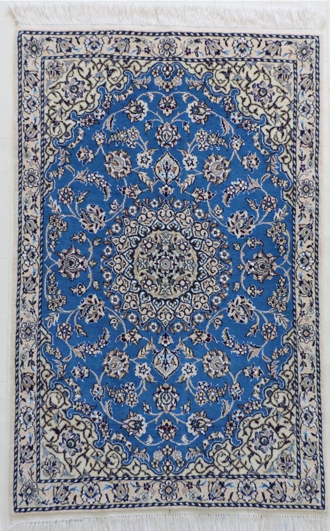 【未使用品】ペルシャ絨毯 イラン ウール×シルク 手織り 60×100cm ペルシャ絨毯 シルク カーペット 機械織 イラン製 長方形 玄関