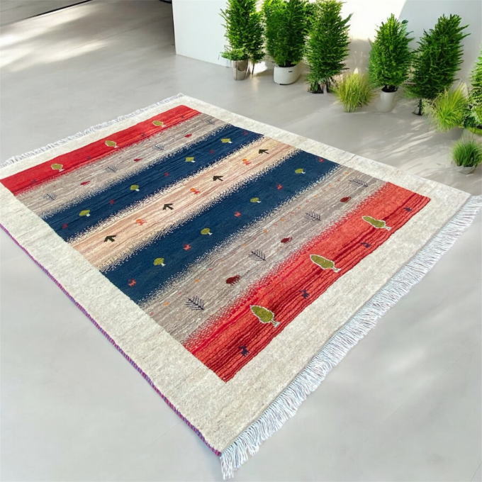 楽天市場】ギャッベ 手織り ウール ギャッベの本場 イラン シラーズ産