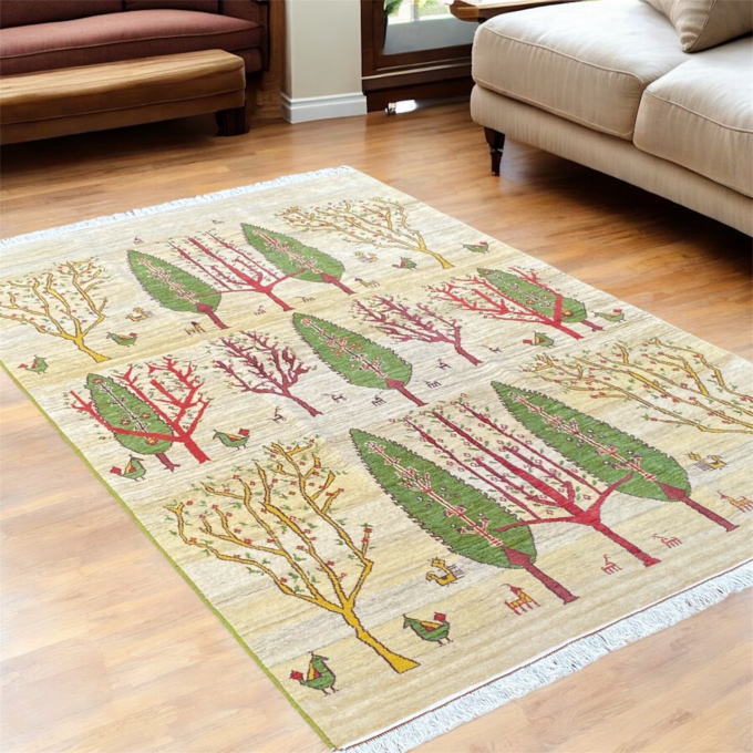 楽天市場】ギャッベ 手織り ウール ギャッベの本場 イラン シラーズ産