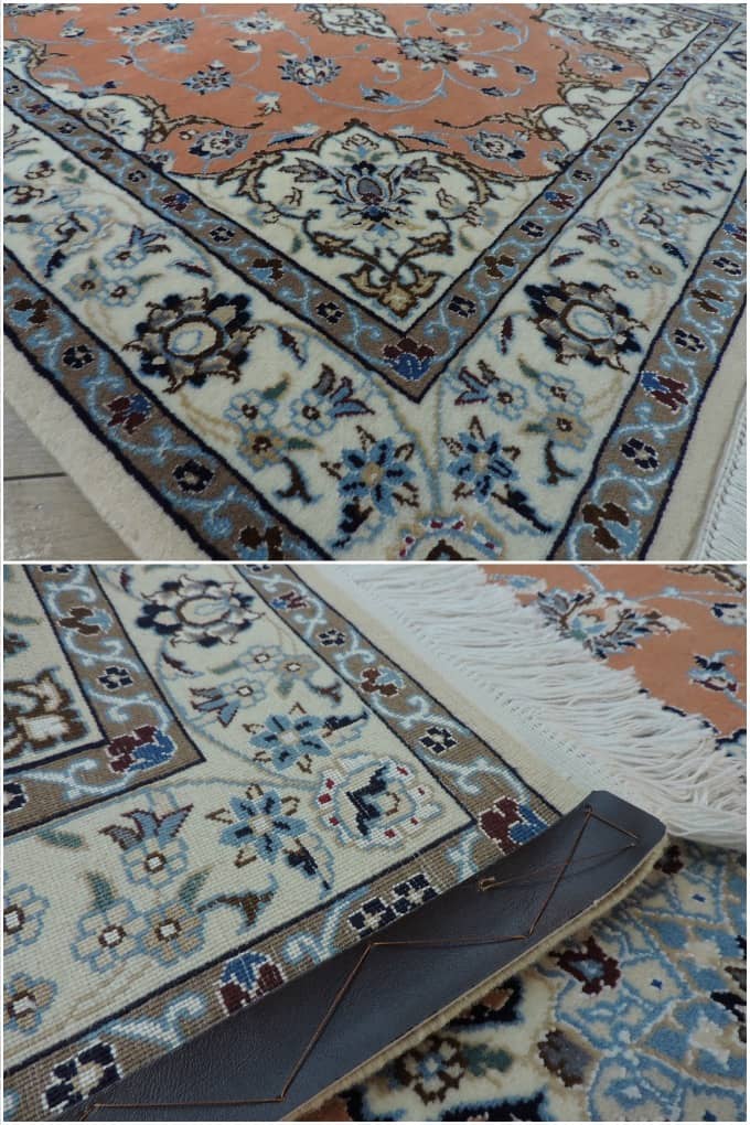 ペルシャ絨毯 カーペット ラグ 9LA イラン ウールシルク 手織り 玄関
