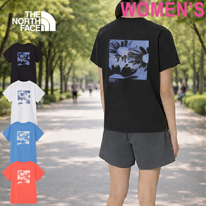 THE NORTH FACE ザ・ノース・フェイス NTW32685 S/S ES FLOWER BOX LOGO TEE (レディース) ショートスリーブ ES フラワーボックス ロゴ ティー Tシャツ 半袖 吸汗 速乾 コットン トップス アウトドア スポーツ レディース 4カラー 国内正規 2026SS