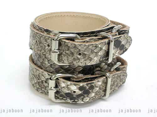 JAJABOON ダイヤモンドパイソンリストバンド　ダブルベルト 本革（レザー）製｜レザーアクセサリーJAJABOON