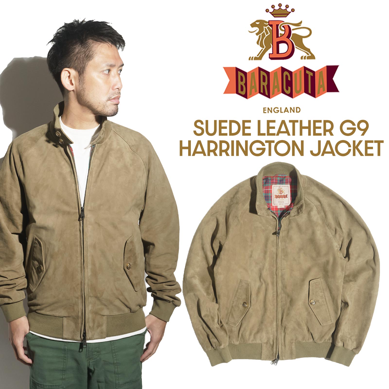 楽天市場】バラクータ BARACUTA G9 クラッシック ハリントンジャケット ｜ メンズ HARRINGTON JACKET スウィングトップ  MADE IN ENGLAND イングランド製 アウター ブルゾン ブラック 黒 ネイビー レッド グリーン サイズ32-52 定番 G-9  タータンチェック裏地 : Jalana ...