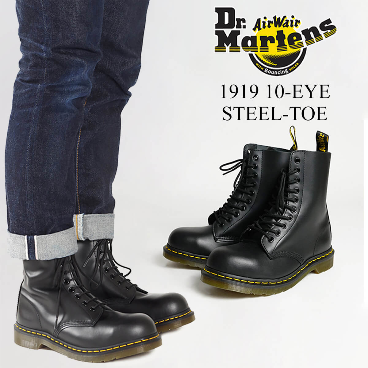 楽天市場 ドクターマーチン Dr Martens 1919 10ホール ブーツ スチールトゥ ブラック 10eye Boot 編み上げブーツ メンズ レディース Jalana ジャラーナ