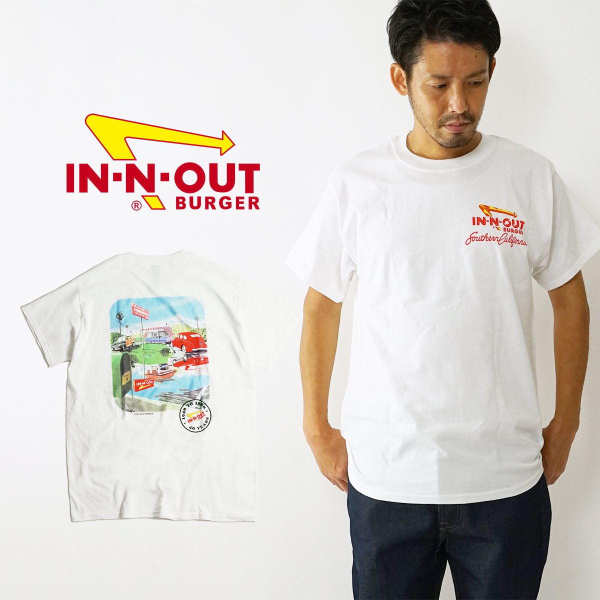 楽天市場 インアンドアウトバーガー ベースボールtシャツ メンズ S Xxl In N Out Burger ラグラン ご当地tシャツ 海外買い付け Jalana ジャラーナ