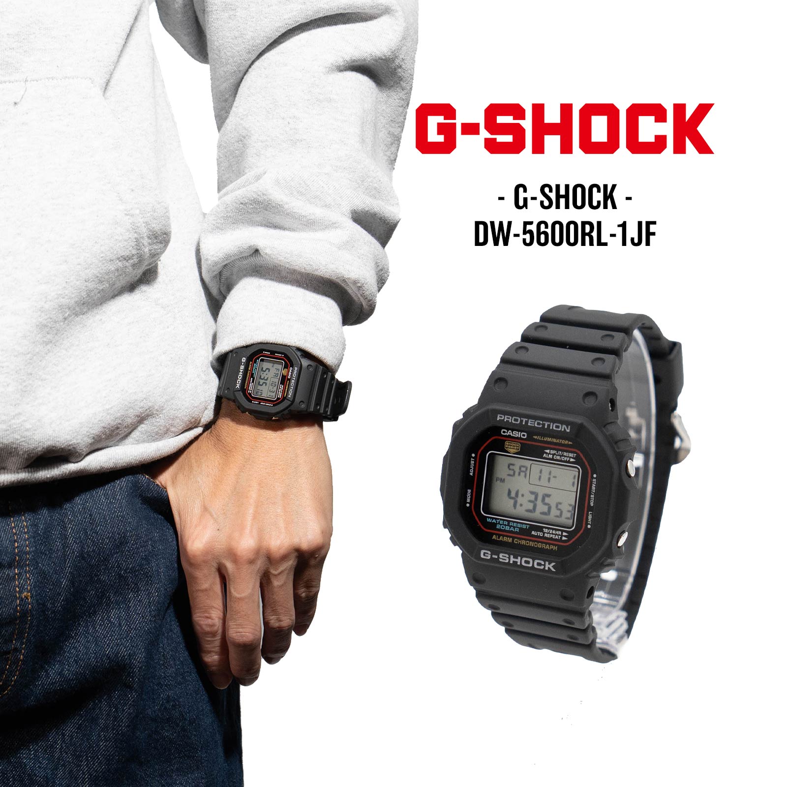 カシオ Gショック CASIO G-SHOCK DW-5600RL-1JF ｜ メンズ スピード SPEED ジーショック ルーラルライン クラシック ブラック ベージュ 腕時計｜Jalana（ジャラーナ）
