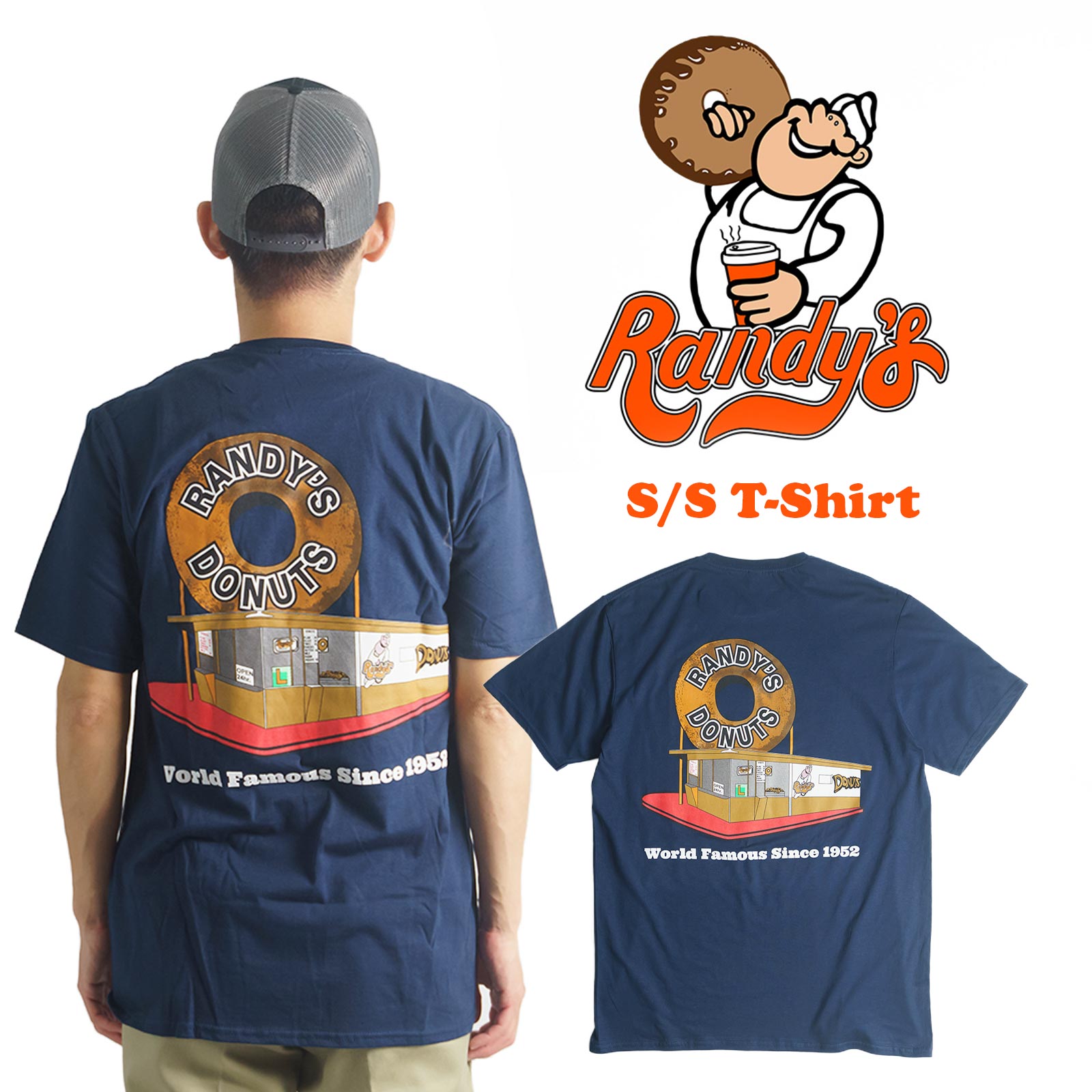 RANDY'S DONUTS ランディーズドーナツ 長袖ジップパーカー L 紺 楽天市場】【新商品オススメ】Randy's Donuts/ランディーズ