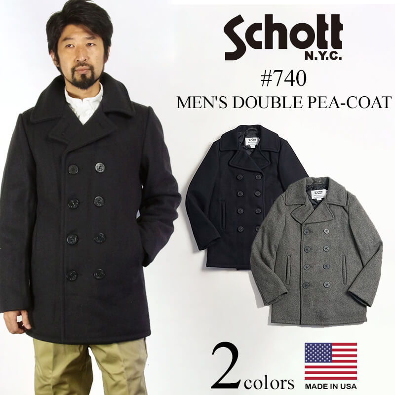 楽天市場】ショット SCHOTT 740 メンズ ウール ダブル ピーコート BIG