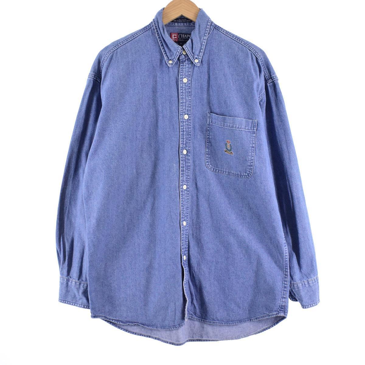 CHAPS RALPH LAUREN チャップスラルフローレン 80s ヴィンテージ 総柄 長袖 コットンシャツ L ダークグリーン メンズ main image 1