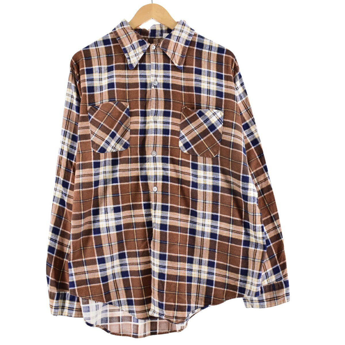 【楽天市場】古着 70年代 シアーズ Sears KINGS ROAD キングスロード チェック柄 長袖 フランネルシャツ メンズL