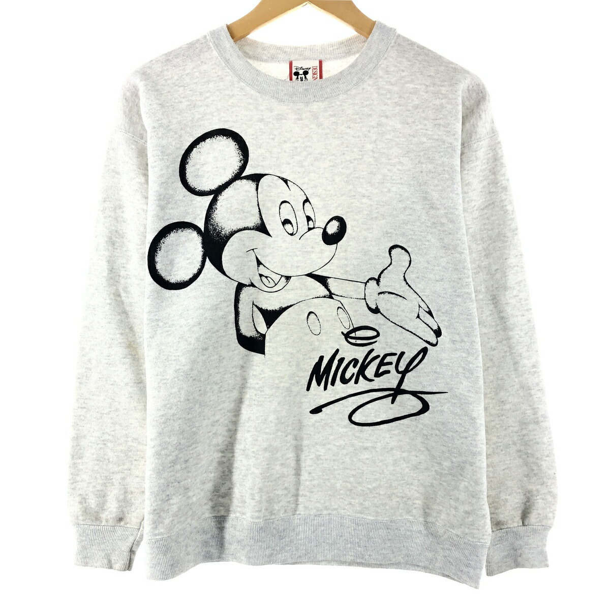 90'S DiSNEY DESIGNS Mickey Mouse character sweatshirt, made in USA, men's size M, vintage polyester black type Vintage Second Hand