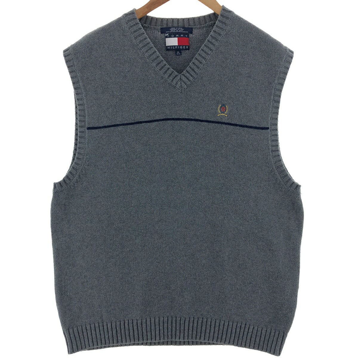 古着 90'S~ トミーヒルフィガー TOMMY HILFIGER Vネック コットンニットベスト メンズXL相当 ヴィンテージ /eaa381024 【中古】 【251011】 【SS2603_10】
