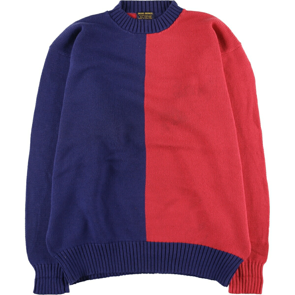 古着 ブルックスブラザーズ Brooks Brothers ツートン コットンニットセーター メンズL相当 /eaa399111 【中古】 【251018】 【SS2603_10】