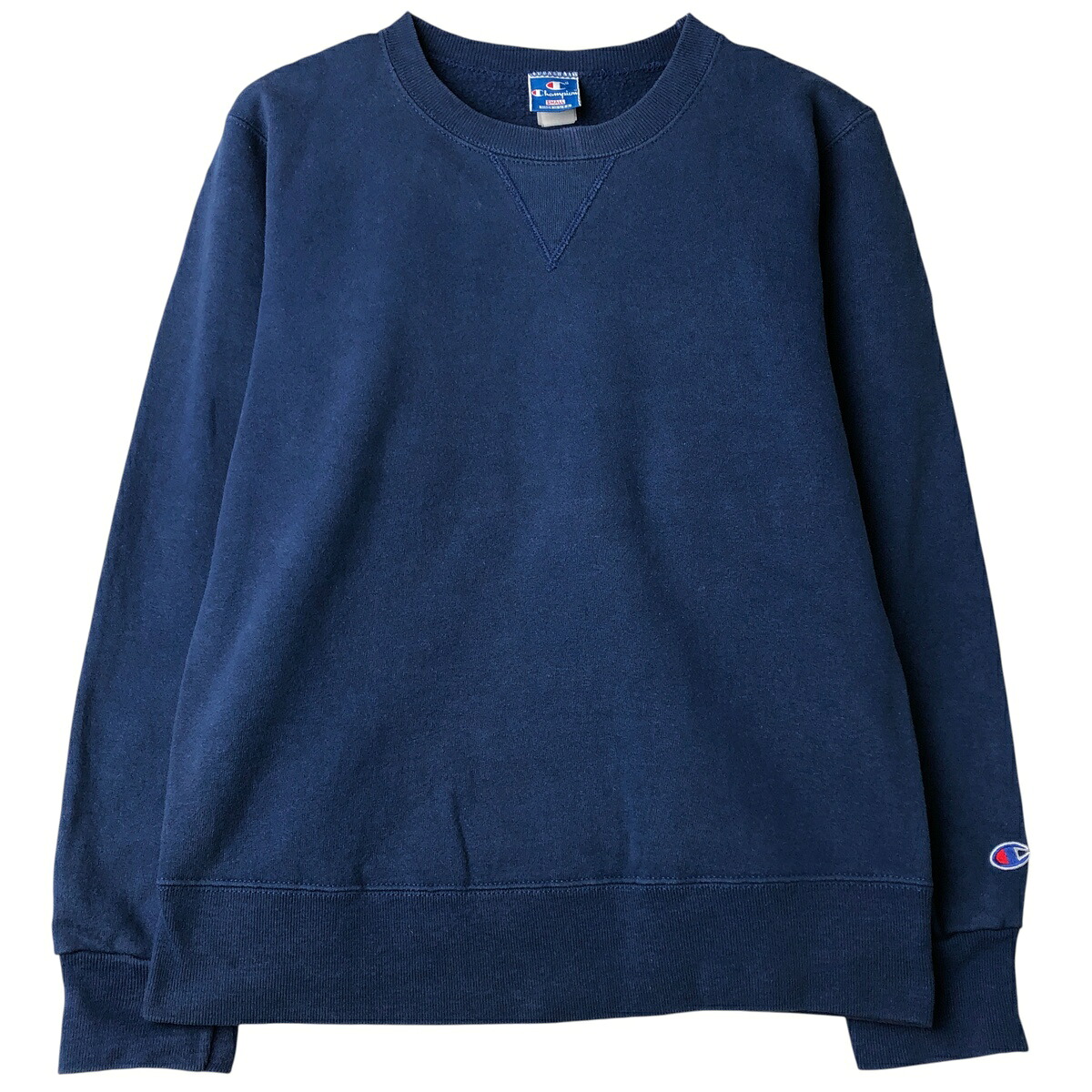古着 90'S チャンピオン Champion 目無し 無地 ブランクスウェットシャツ トレーナー USA製 メンズS相当 ヴィンテージ /eaa419097 【中古】 【260202】 【NH-2508】 【SS2603_30】 ネイビー系 春夏秋冬