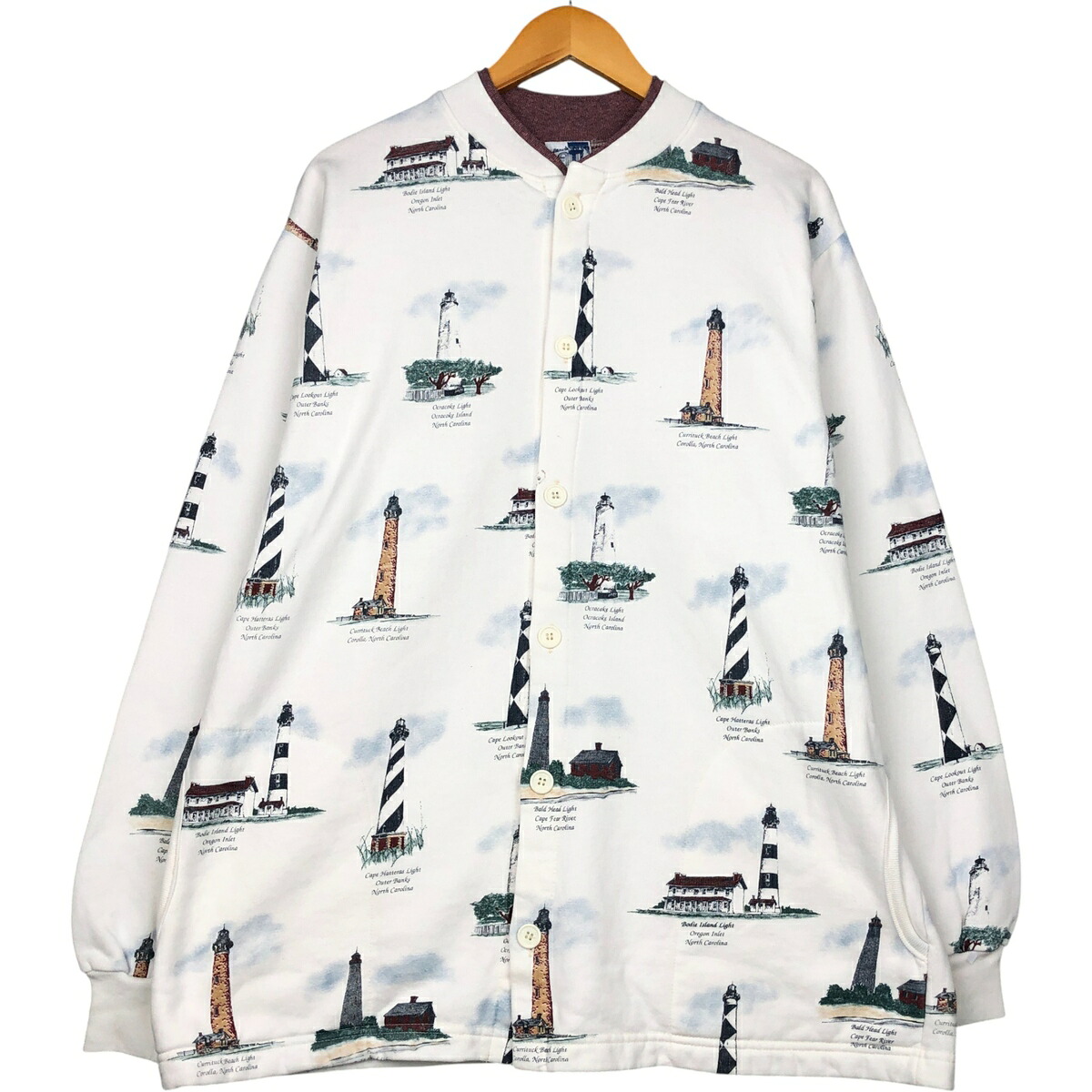 古着 90'S Art Unlimited 総柄 スウェット カーディガン USA製 メンズXL相当 ヴィンテージ /eaa419442 【中古】 【251102】 【SS2603_30】