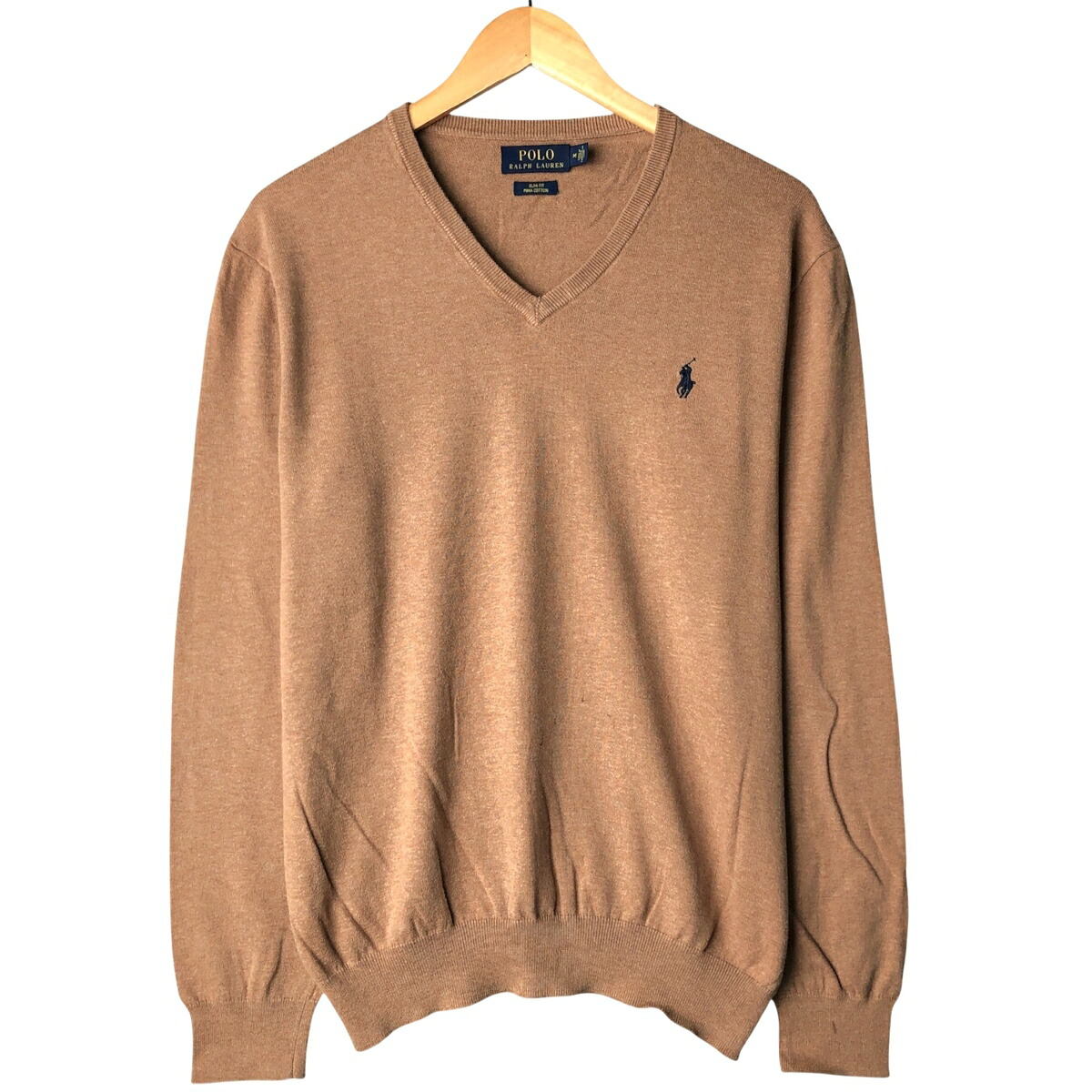 古着 ラルフローレン Ralph Lauren POLO RALPH LAUREN SLIM FIT PIMA COTTON Vネック ピマコットンニットセーター メンズM相当 /eaa434313 【中古】 【251018】 【SS2603_10】