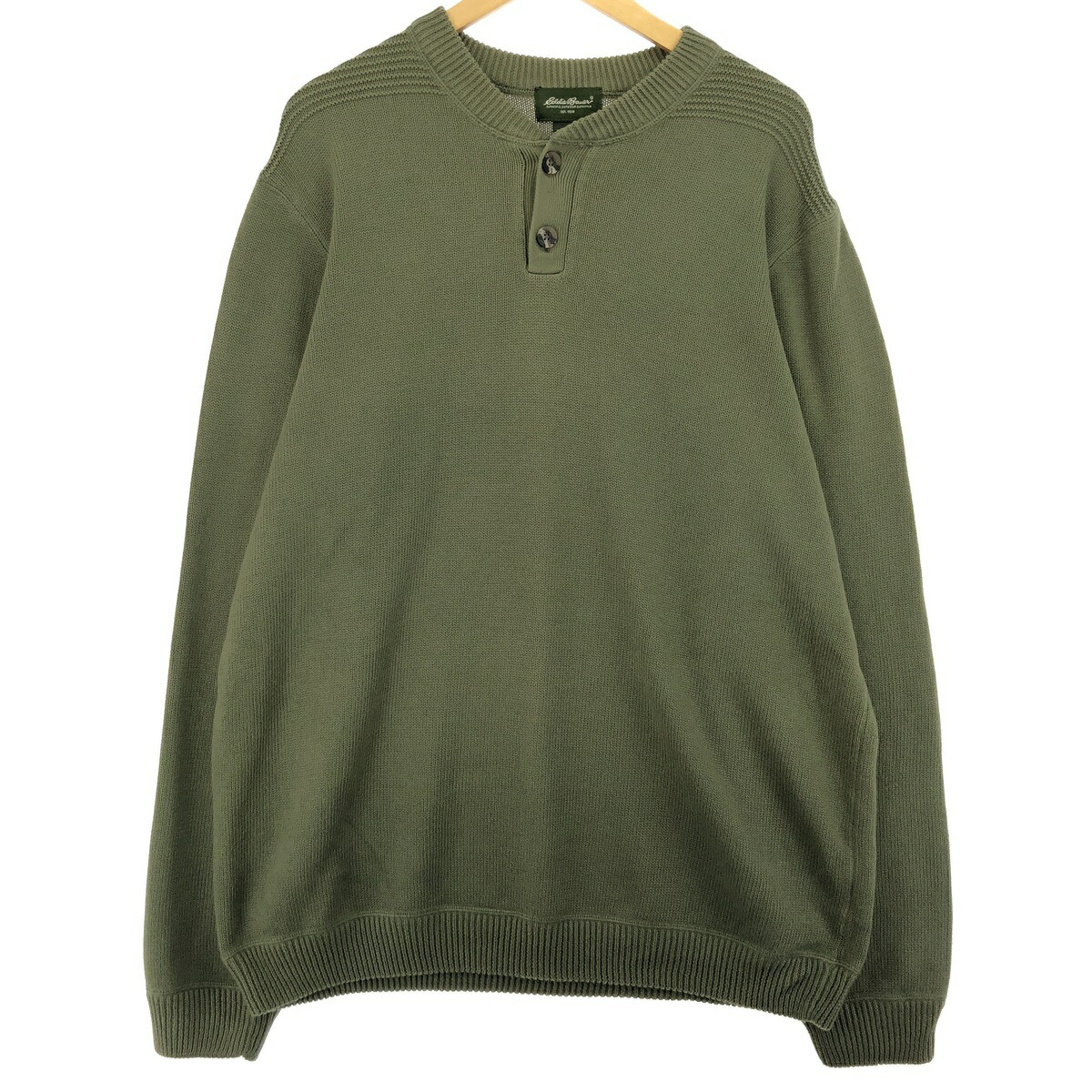 エディーバウアー ジープニット ヘンリーネック コットン グリーン系 香港製 楽天市場】00s USA製 Eddie Bauer ヘンリーネック アーミー