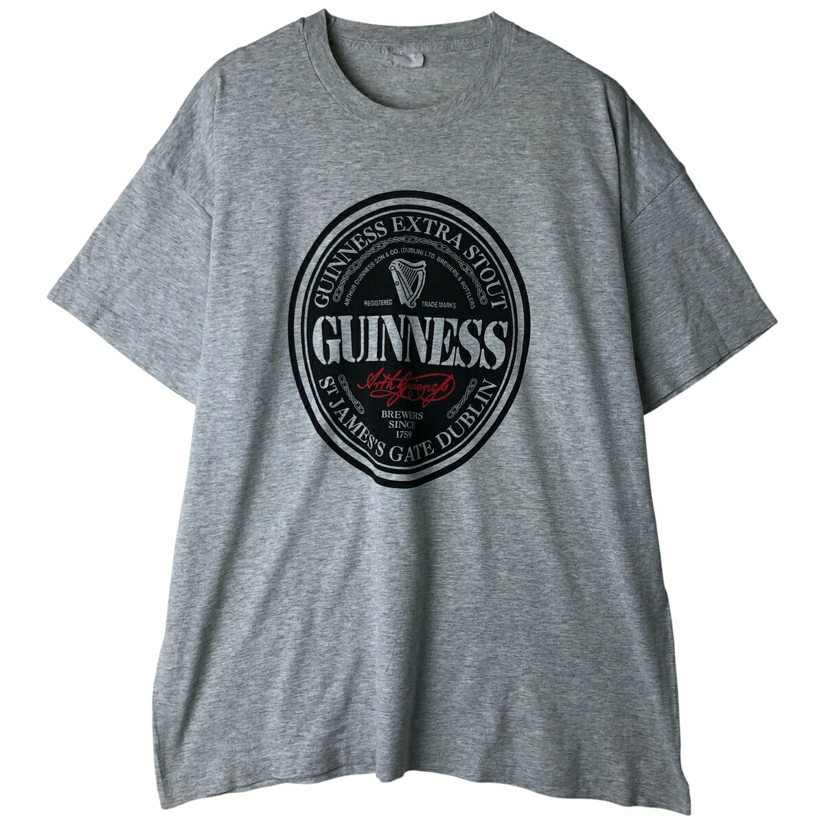古着 90'S GUINNESS ギネス アドバタイジングTシャツ メンズL相当 /eaa458121 【中古】 【260204】 グレー系 春夏秋