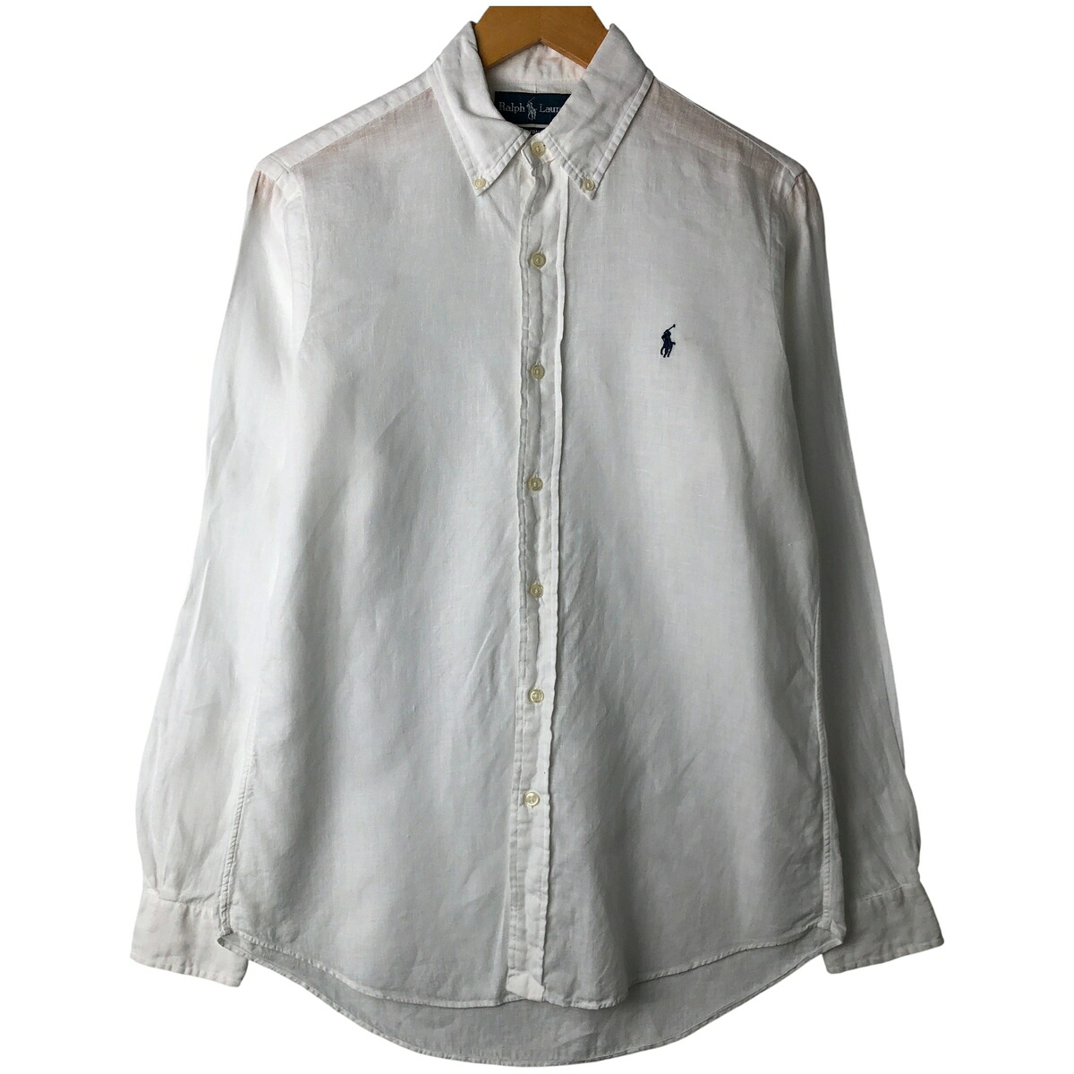 古着 ラルフローレン Ralph Lauren CUSTOM FIT 長袖 リネン ボタンダウンシャツ メンズS相当 /eaa458325 【中古】 【260214】 ホワイト系 春夏秋冬