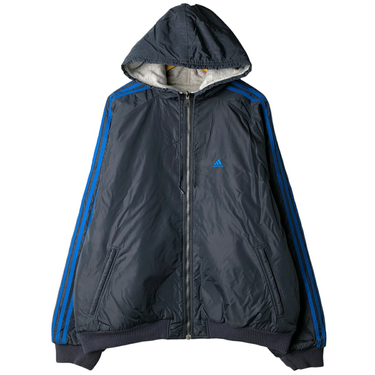 古着 00'S アディダス adidas バックロゴ リバーシブル 中綿パーカー パファージャケット メンズXXL相当 /eaa458340 【中古】 【260206】 ネイビー系 春秋冬