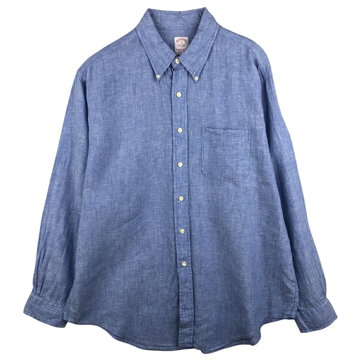 古着 ブルックスブラザーズ Brooks Brothers Est.1818 長袖 リネン ボタンダウンシャツ メンズXL相当 /eaa458505 【中古】 【260201】 【NH-2508】 ブルー系 春夏秋冬