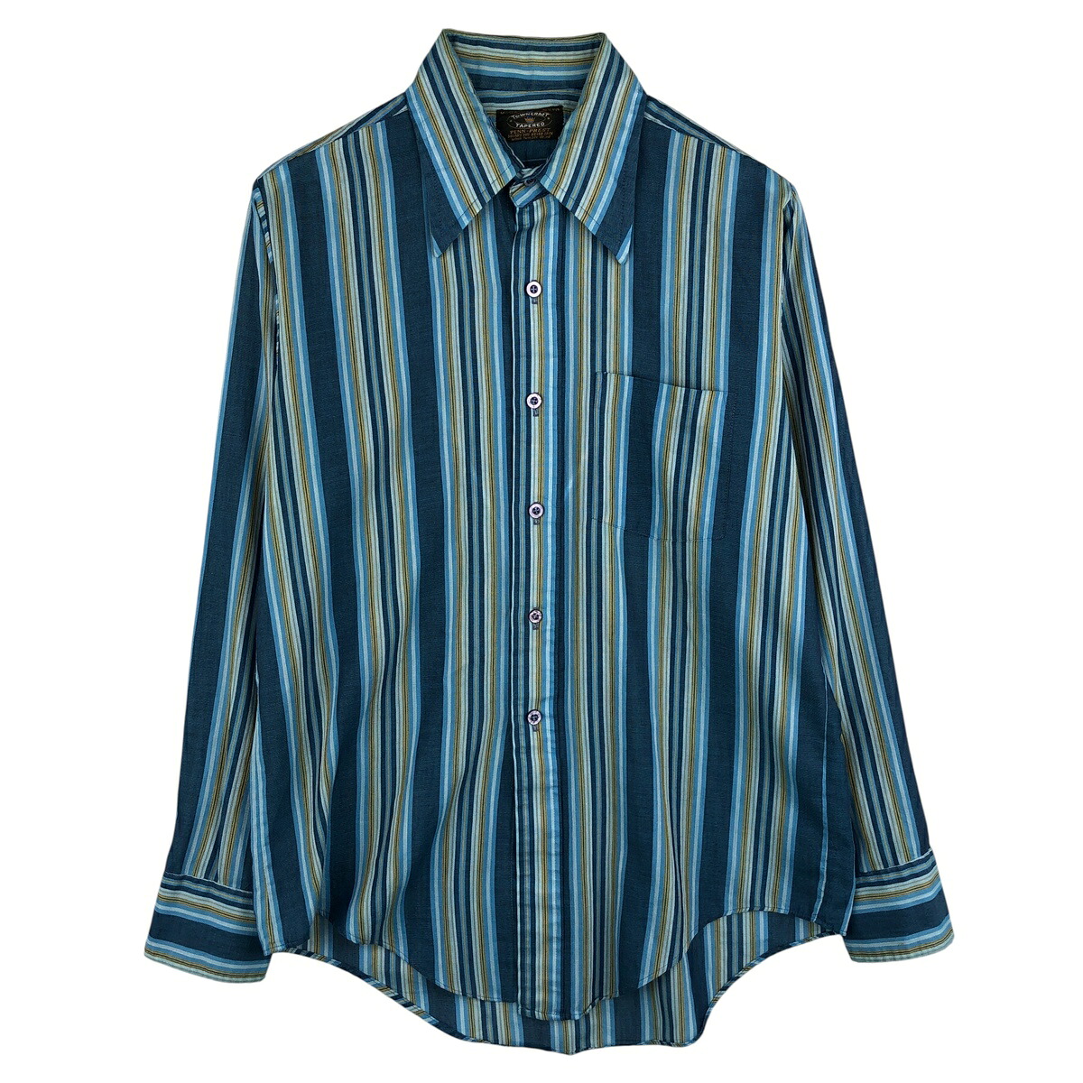 古着 60'S~ タウンクラフト TOWN CRAFT PENN-PREST ペン プレスト マルチストライプ 長袖 ストライプシャツ メンズM相当 ヴィンテージ /eaa459512 【中古】 【260130】 【NH-2508】 ネイビー系 春夏秋冬