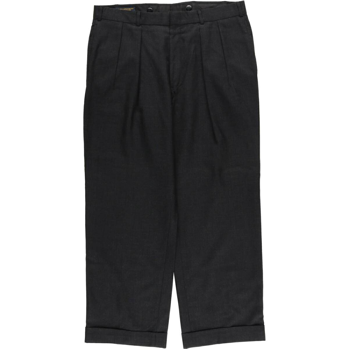 古着 80'S ブルックスブラザーズ Brooks Brothers Est.1818 ウールパンツ ツータック スラックス USA製 メンズw34相当 ヴィンテージ /eaa459726 【中古】 【260208】 【DL2603-BS】 【SS2606_10|古着屋JAM