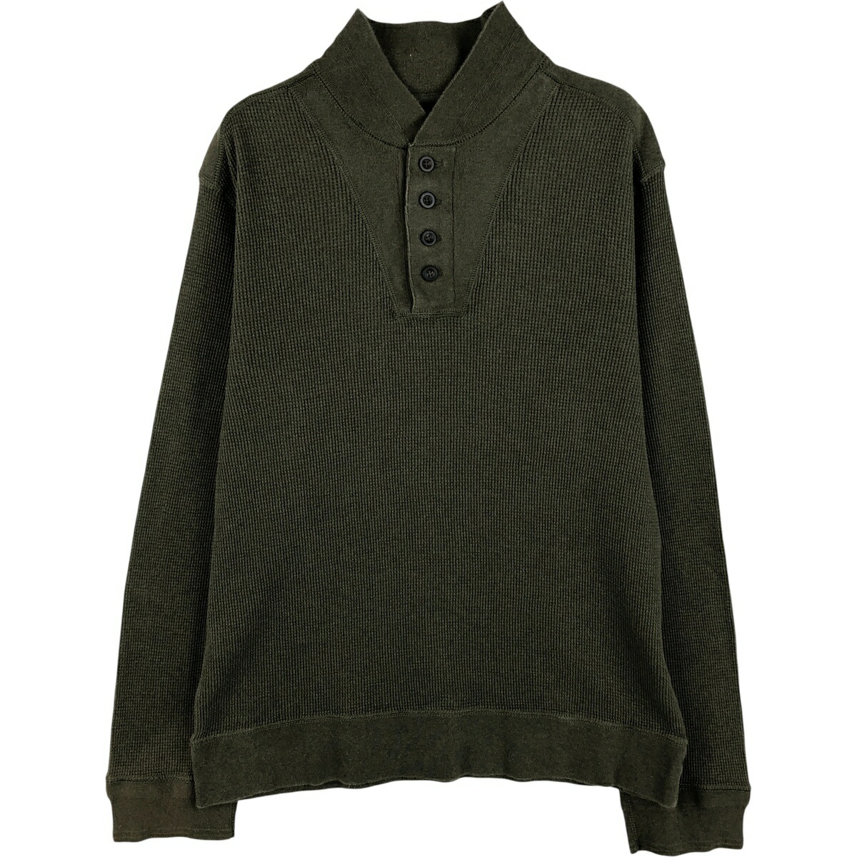古着 ラルフローレン Ralph Lauren POLO by Ralph Lauren ハーフボタン サーマルロンT ワッフル メンズXXL相当 /eaa459935 【中古】 【260124】 【NH-2508】 カーキ系 春夏秋