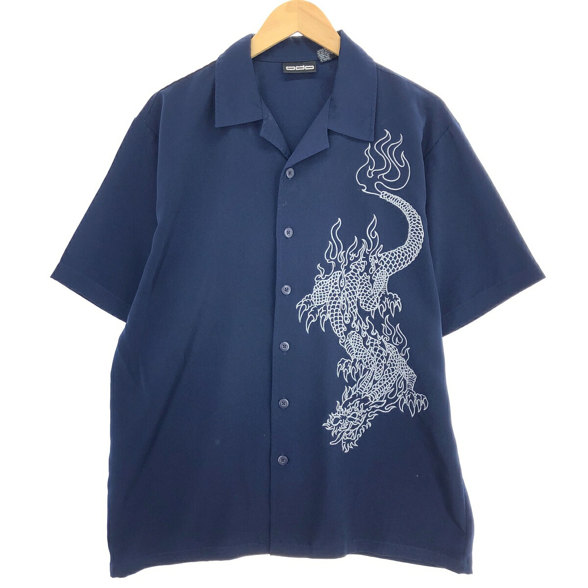 Outfit アウトフィット オープンカラー 龍柄 半袖 ドレス シャツ S 楽天市場】Guo Lhi Ting 総柄 龍柄 ドラゴン柄 半袖 チカーノ
