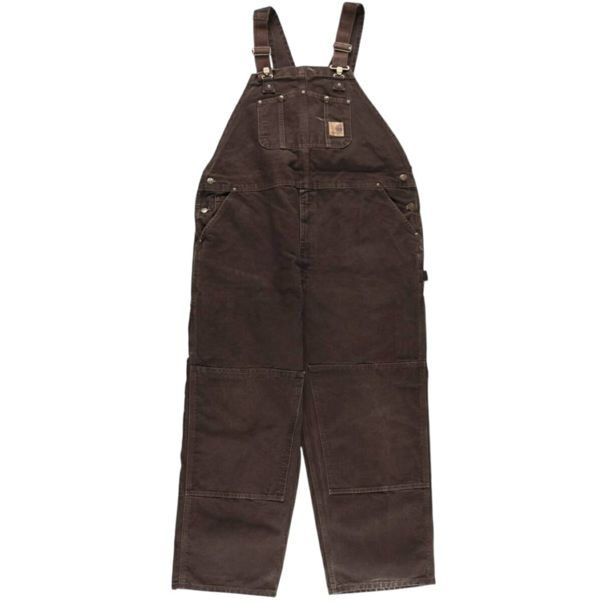古着 カーハート Carhartt ビッグサイズ ダブルニー ダック オーバーオール メンズw46相当 /eaa477450 【中古】 【260312】 ブラウン系 春夏秋冬