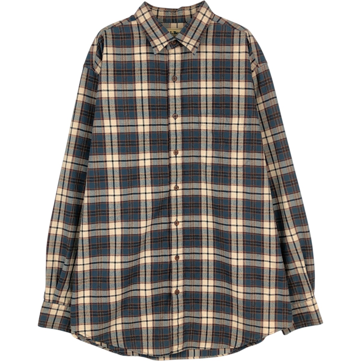 古着 ~90'S エルエルビーン L.L.Bean 長袖 フランネルチェックシャツ メンズL相当 ヴィンテージ /eaa477661 【中古】 【260323】 ベージュ系 春夏秋冬