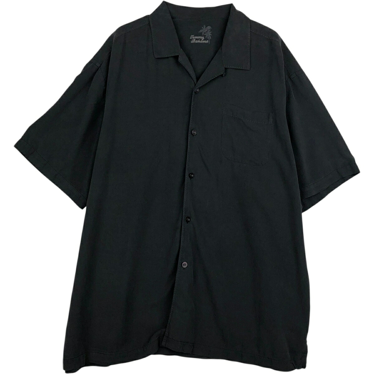 古着 トミーバハマ TOMMY BAHAMA 半袖 オープンカラー シルクシャツ ボックスシャツ メンズXL相当 /eaa477699 【中古】 【260327】 ブラック系 春夏