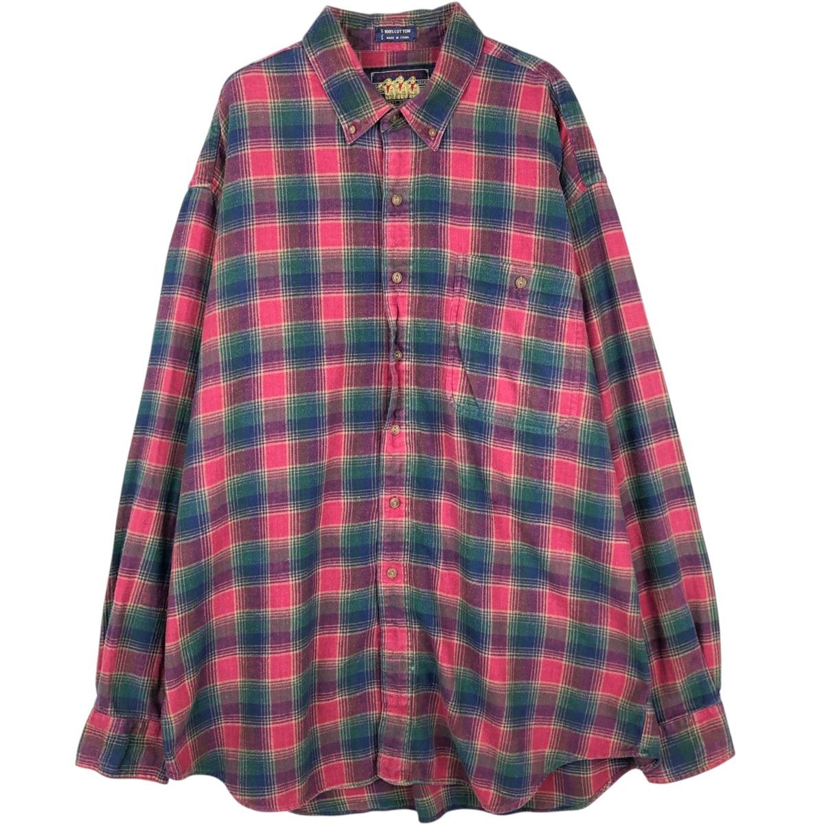 古着 ラルフローレン Ralph Lauren CHAPS チャップス 長袖 ボタンダウン フランネルチェックシャツ メンズXL相当 /eaa477799 【中古】 【260323】 レッド系 春夏秋冬
