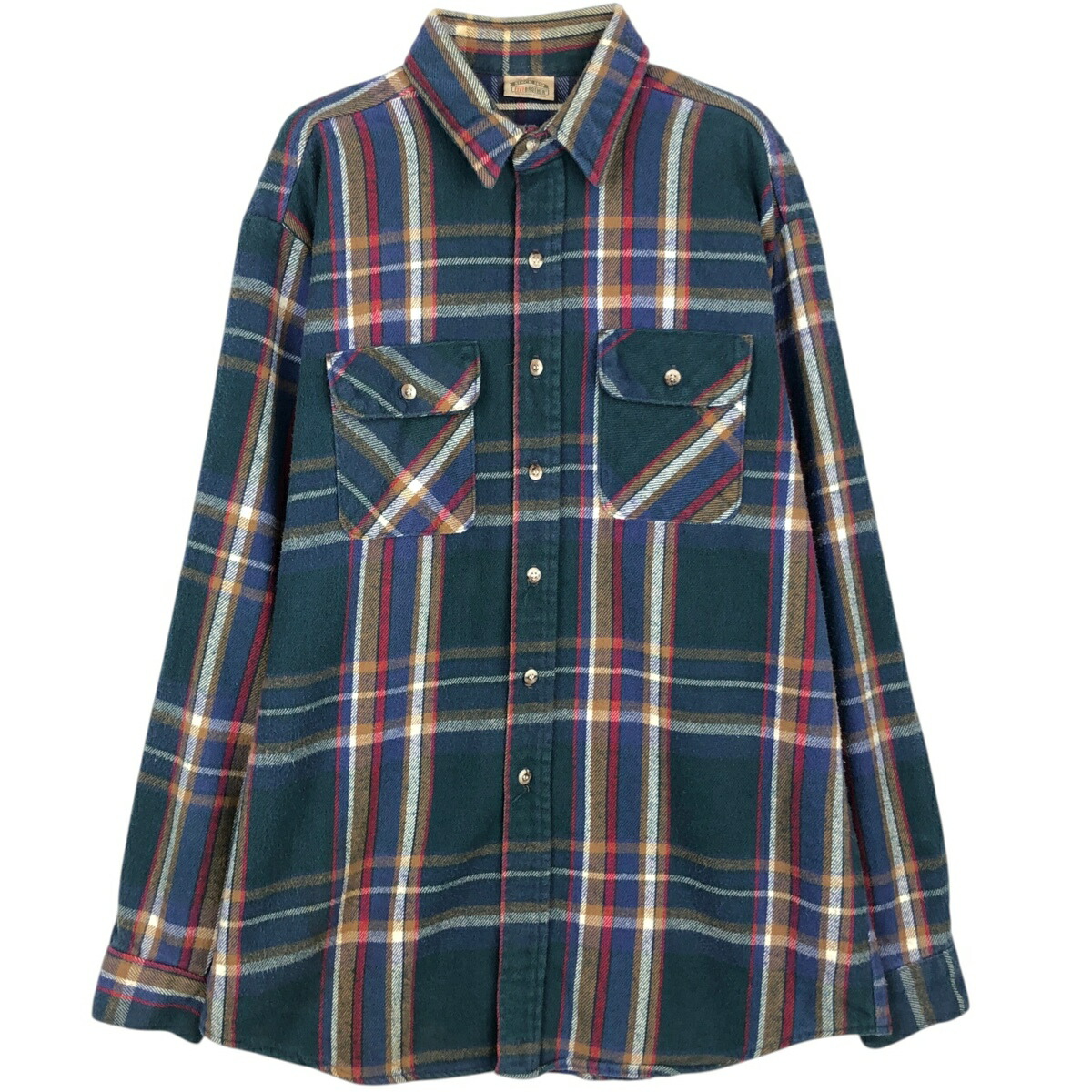 古着 90'S ファイブブラザー Five Brother 長袖 フランネルチェックシャツ メンズXL相当 ヴィンテージ /eaa477955 【中古】 【260327】 グリーン系 春夏秋冬