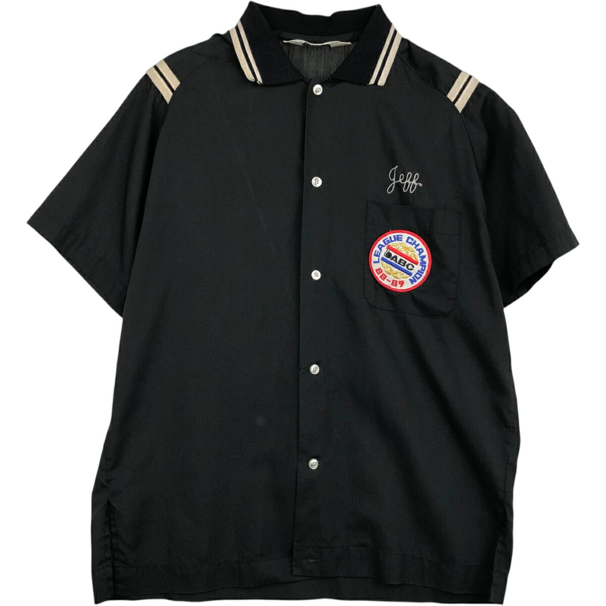 古着 70'S ヒルトン HILTON ボウリングシャツ ボックスシャツ USA製 メンズM相当 ヴィンテージ /eaa478000 【中古】 【260329】 ブラック系 春夏
