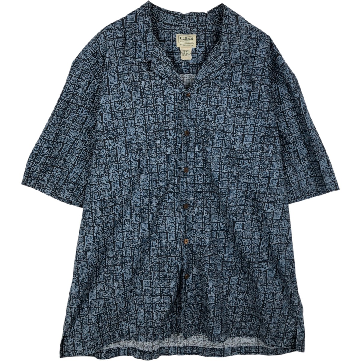 古着 90~00'S エルエルビーン L.L.Bean TRADITIONAL FIT 総柄 半袖 オープンカラー コットンシャツ ボックスシャツ メンズXL相当 ヴィンテージ /eaa478043 【中古】 【260323】 ネイビー系 春夏 6,717円