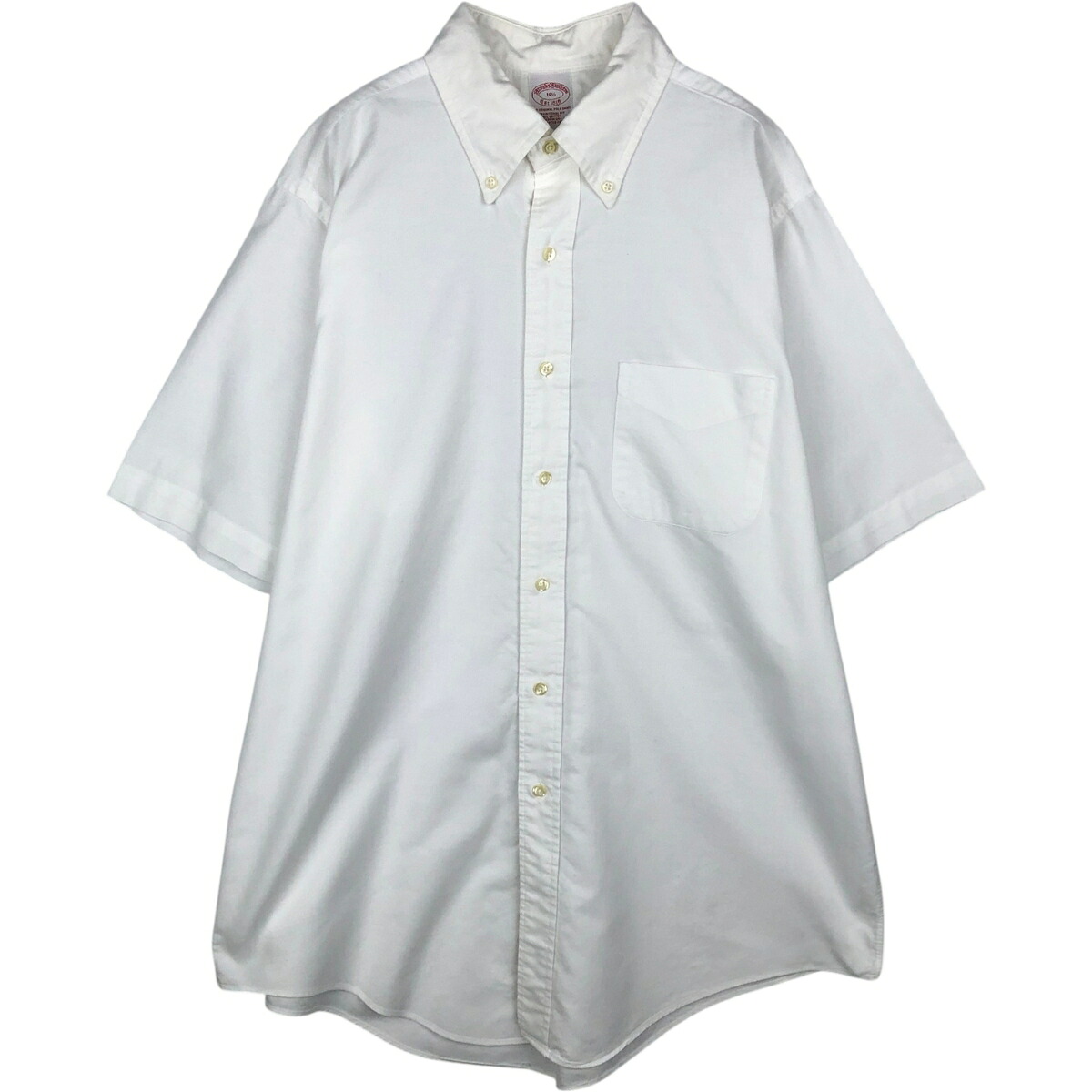 古着 ブルックスブラザーズ Brooks Brothers Est.1818 ボタンダウン 半袖 コットンシャツ USA製 メンズL相当 /eaa478058 【中古】 【260323】 ホワイト系 春夏