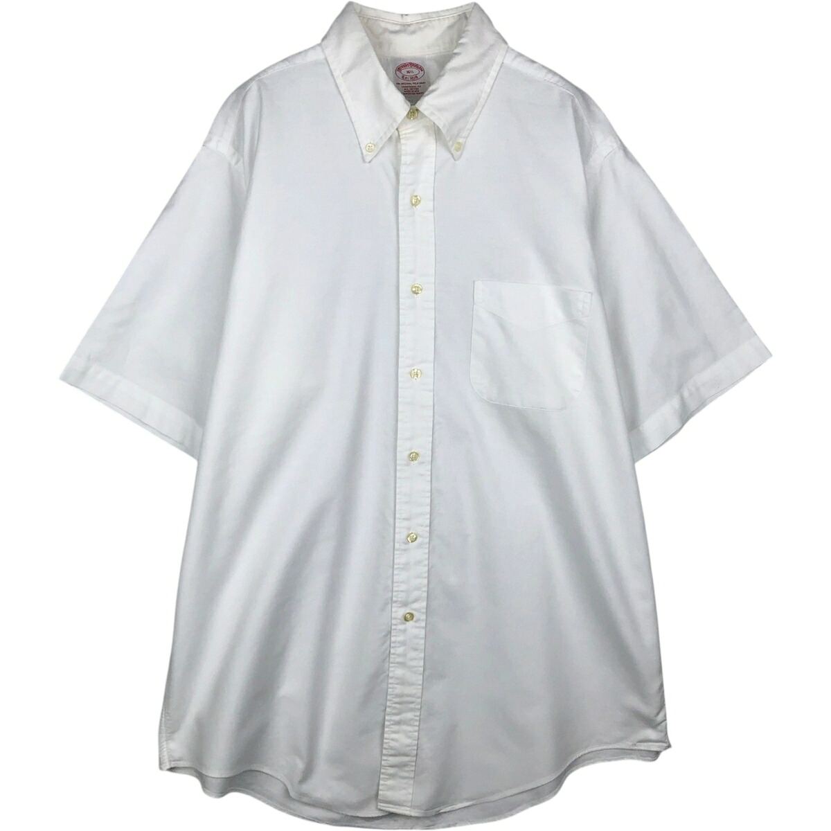 古着 ブルックスブラザーズ Brooks Brothers Est.1818 ボタンダウン 半袖 コットンシャツ USA製 メンズL相当 /eaa478059 【中古】 【260323】 ホワイト系 春夏